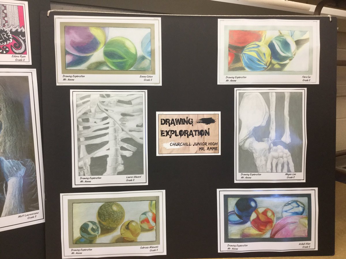 Student work, prepped and ready for the EB Library show! #youthartmonth #gottahaveart