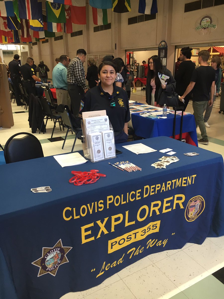 ClovisPolice_CA's tweet photo. #Explorer #Post355 is participating in the #CareerFair at @fresnocity college this morning! Interested in joining? Call 559-324-2443! https://t.co/mZvo2l04Q5