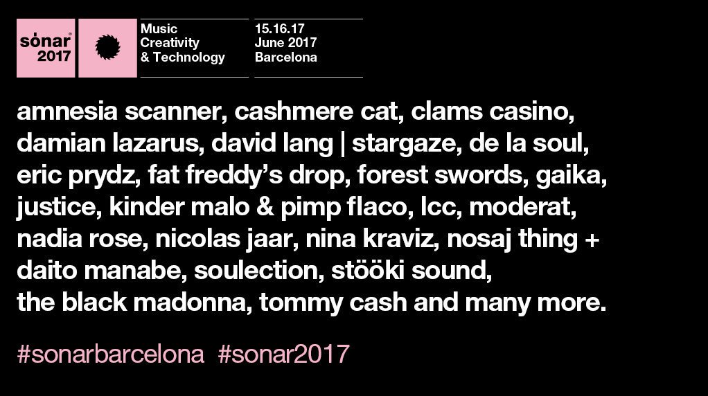 ElectroPartyDR's tweet photo. SÓNAR FESTIVAL 2017 IMPRESIONA CON 60 NUEVAS CONFIRMACIONES https://t.co/ZLZ9L2RdXh https://t.co/NtUo29ZDN4