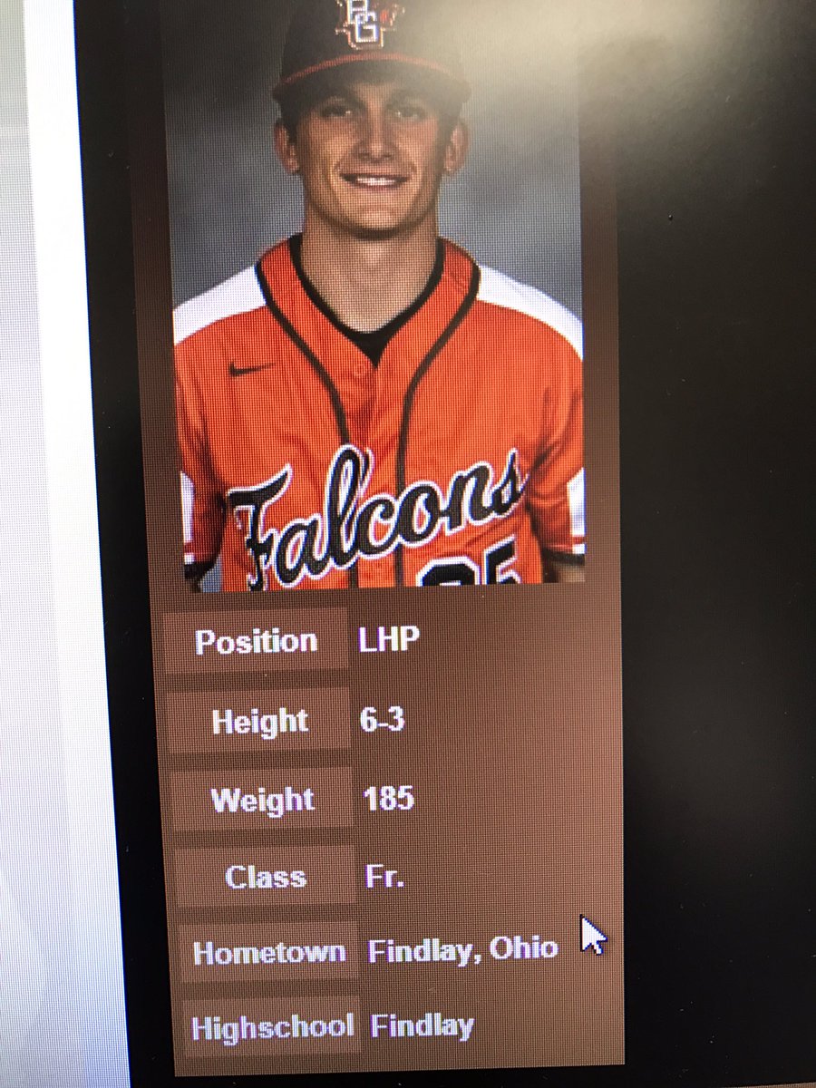 FHSAthletic's tweet image. Good luck to Findlay Trojan alum Chandler Stillings making his first collegiate pitching start for BGSU against Jacksonville State today.