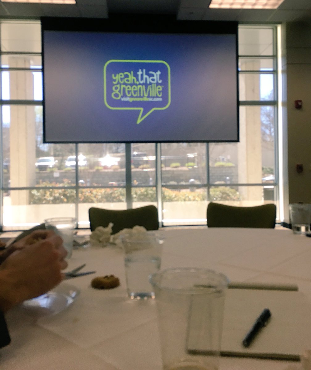 at <a href="/AIAGreenville/">AIA Greenville</a>🍽in #yeahTHATgreenville to👂abt success of #yeahTHATgreenville. As in the actual #hashtag #yeahTHATgreenville. Got all that?