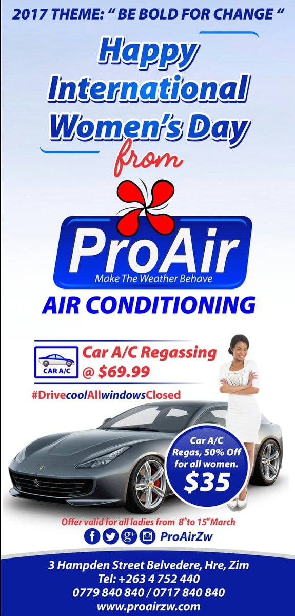 GEORGEMUNENGWA's tweet photo. To all amazing women out there about this offer tag them share it with them so that we have all #Zimbabwean women #DriveCoolWithProAir https://t.co/04B8eI6Gun