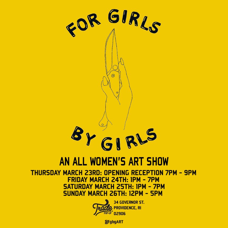 saybz's tweet image. For
Girls
By
Girls!
#FGBGRI

an all women's art gallery @tradepopup
one year since our first showing! 
instagram.com/FGBGart