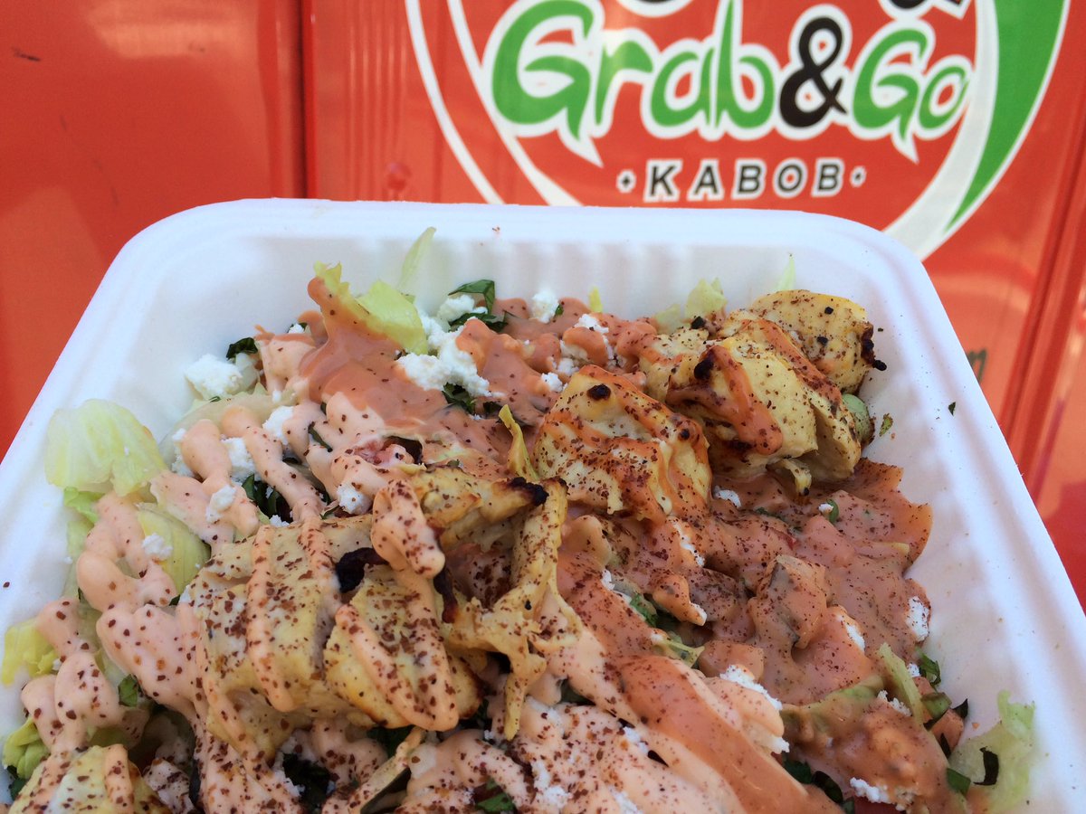 Happy Wednesday from OtG Emeryville @ Haven St. Try a delicious dish from <a href="/GrabAndGoKabob/">GrabAndGoKabob</a>  3 trucks 11-2pm  C'mon over!