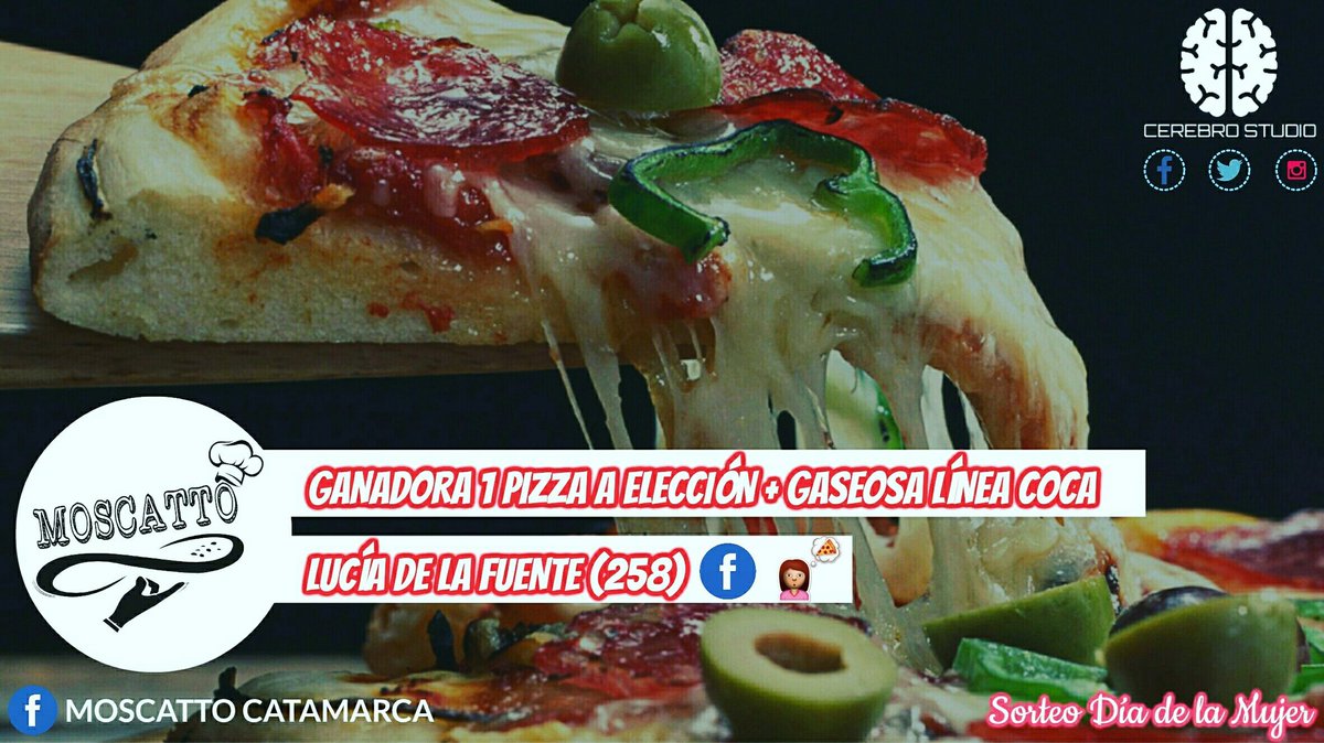 cerebrocata's tweet photo. 🆕👉 LUCIA DE LA FUENTE (258 VIA #Facebook 🍕) es la ganadora de nuestro sorteo #DiaInternacionalDeLaMujer #Moscatto Felicidades #Catamarca 🌼 https://t.co/lntQDsAYKa
