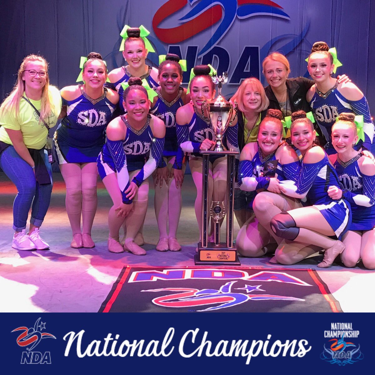 stdomsdance's tweet image. Here are the 2017 Small Varsity Pom Champions, with a score of 95.07!