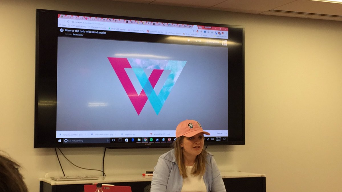 EliFitch's tweet photo. .@twaffl3s talking us through some cool stuff from @ZachSaucier at #CodePenDC 🦄 https://t.co/6rvzb5Hzq9