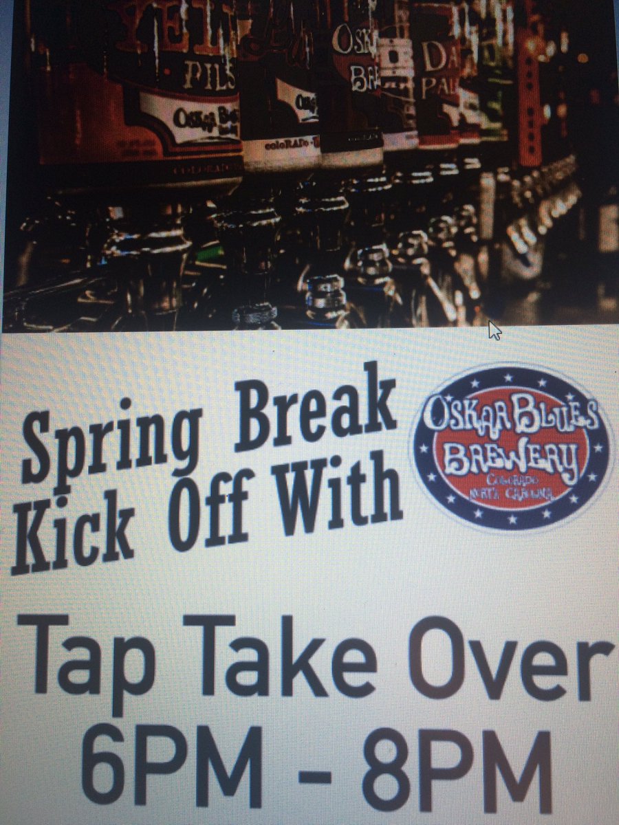 NackardBeverage's tweet photo. Start off #SPRINGBREAK right Friday at @HopsInFlag for the ultimate #oskarblues #taptakeover https://t.co/hALDUGn0lc