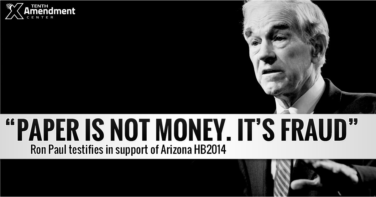 RonPaul's tweet photo. Arizona Committee Passes Bill to Treat Gold and Silver as Money, Remove Capital Gains Taxes https://t.co/vnDZNqxvQ8 https://t.co/7VCzBArlsb