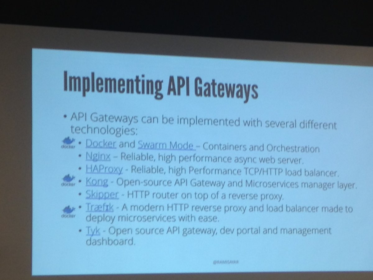 IanGeraldKing's tweet image. #FullStackTO | @ramisayar | There are various ways to implement the proper API Gateway