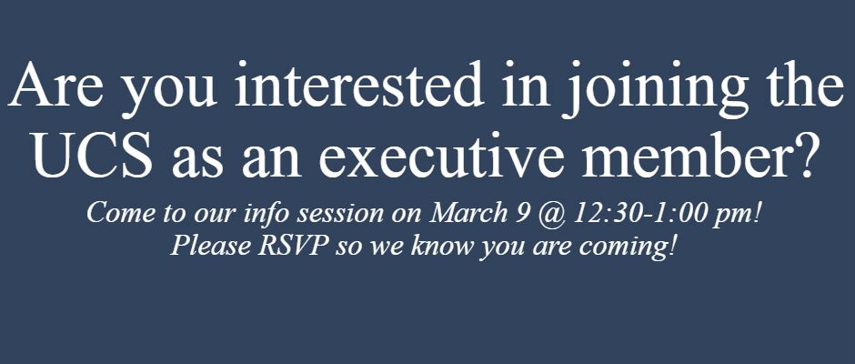 UCS_UBC's tweet photo. Our info session for joining the UCS as an executive member is happening tomorrow from 12:30-1 pm in CHEM D213! https://t.co/Gj3WxLiGw0 https://t.co/KD7yHR4Eck