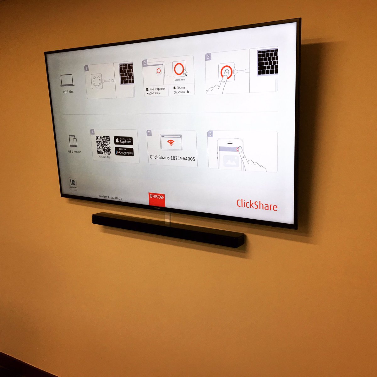 SignalAV's tweet image. Thinking about adding click share to your conference room? Signal Audio Visual will set you up #barcoclickshare