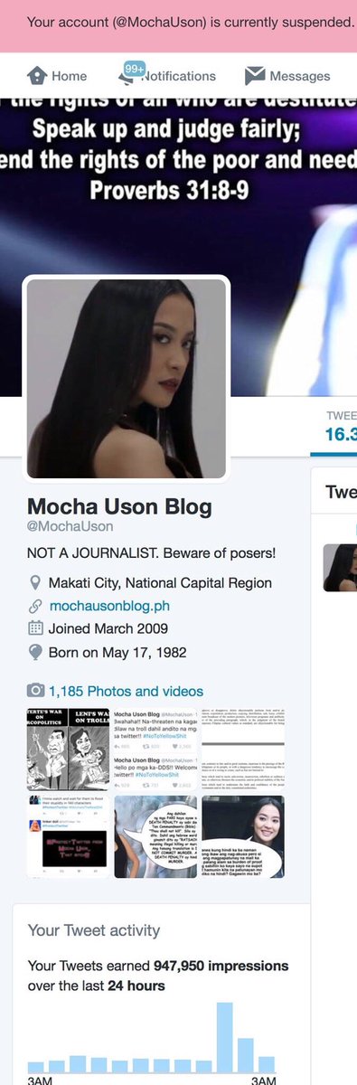 mochamanager's tweet photo. ito ang dahilan kung bakit tyo mass reported ng mga yellowtae trolls Umabot ng almost 1M engagement natin in 24hrs #RestoreMochaUsonTwitter https://t.co/V0JWyAWSph