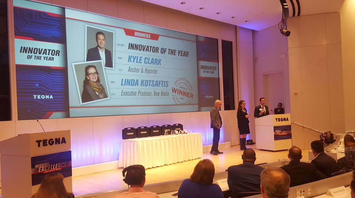 TEGNA (@tegna) on Twitter photo Innovator of the year goes to <a href="/KyleClark/">Kyle Clark</a> and @LindaK9news from <a href="/9news/">9NEWS Denver</a> for <a href="/NextOn9News/">Next with Kyle Clark</a>! Congrats team! #TEGNAawards Innovator of the year goes to <a href="/KyleClark/">Kyle Clark</a> and @LindaK9news from <a href="/9news/">9NEWS Denver</a> for <a href="/NextOn9News/">Next with Kyle Clark</a>! Congrats team! #TEGNAawards