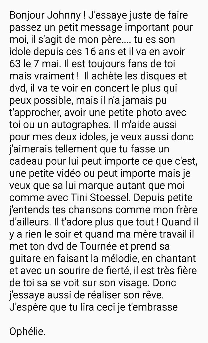 riskytini's tweet photo. Merci de faire passez c'est important ! 
Je vous remercie de tout coeur si il voit ce message vraiment 

@JohnnySjh @LHallyday https://t.co/ydZOMOFlUF