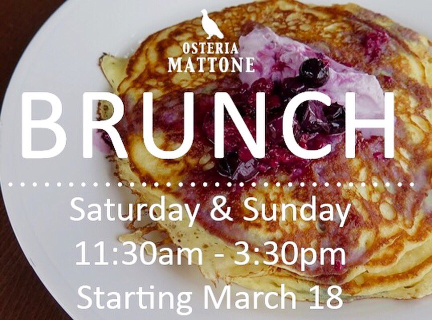 OsteriaMattone's tweet photo. BRUNCH is happening at Osteria Mattone! Full menu &amp; details soon... https://t.co/37J9KMapq2