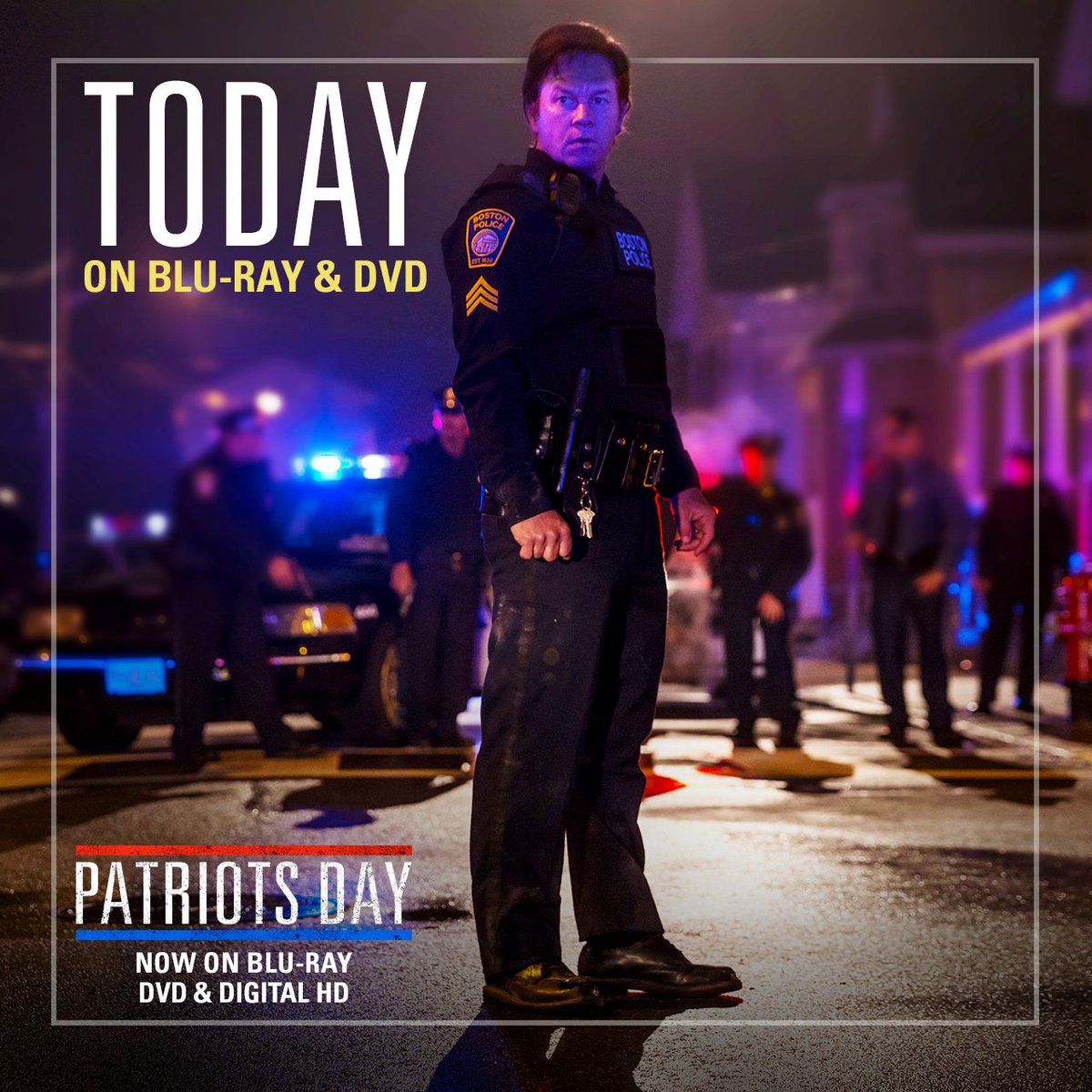 patriotsdayfilm's tweet photo. In a race against time, these heroes band together. #PatriotsDayMovie is now available on Blu-ray, DVD &amp; Digital HD. https://t.co/l1YzKMj9F7 https://t.co/8hlb5BFOIf