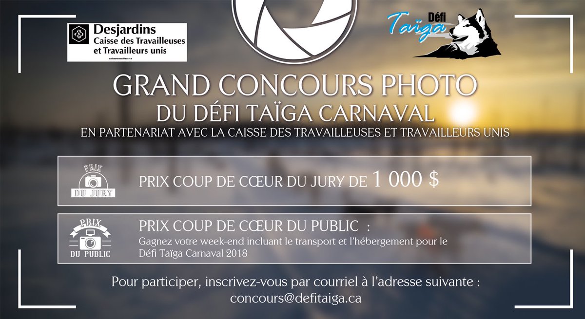 DefiTaiga's tweet image. Participez à notre concours photo, 1000$ en bourse. Be part of our photo contest 1000$ purse. #DefiTaiga200 #Fermont