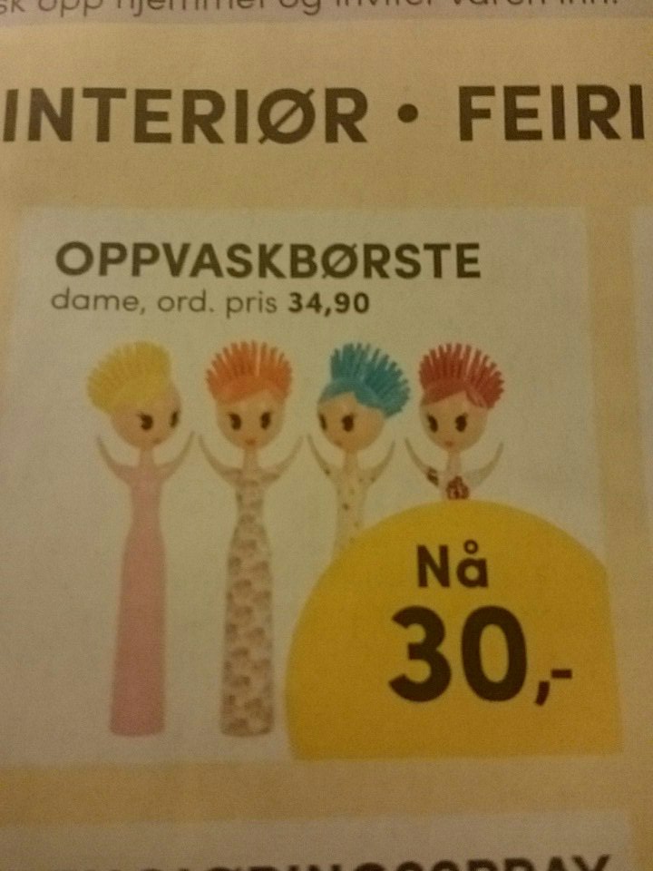 MariaSkuland's tweet photo. Hvorfor vi markerer kvinnedagen, spør du? Fordi Nille har slike tilbud i sin nyeste brosjyre. Mon tro om de finnes i menn også? https://t.co/E9U6iXS5GC
