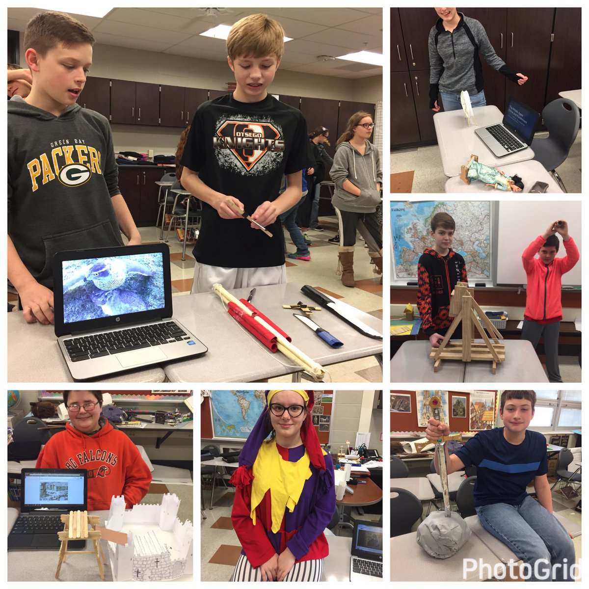 SeleneBostdorff's tweet photo. Impressed with these students! #medievalprojects #learning #OtsegoKnights https://t.co/Tx1Tkk73pz