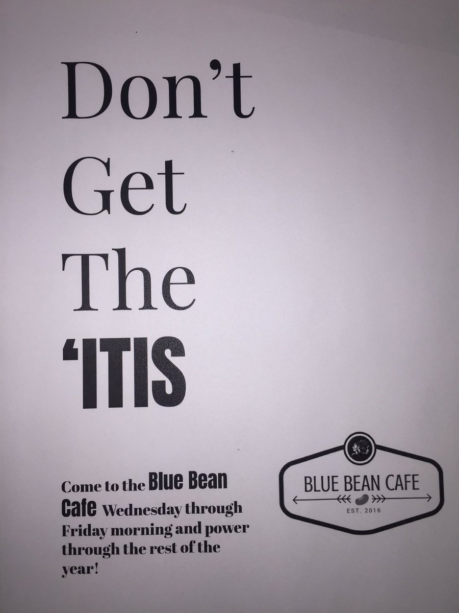 chs_coffee's tweet photo. Trying to cure senioritis? Come to Blue Bean to get the cure!! Open Wed-Fri from 7:00-7:35 in the Senior Cafeteria. https://t.co/BkehUCK6tz