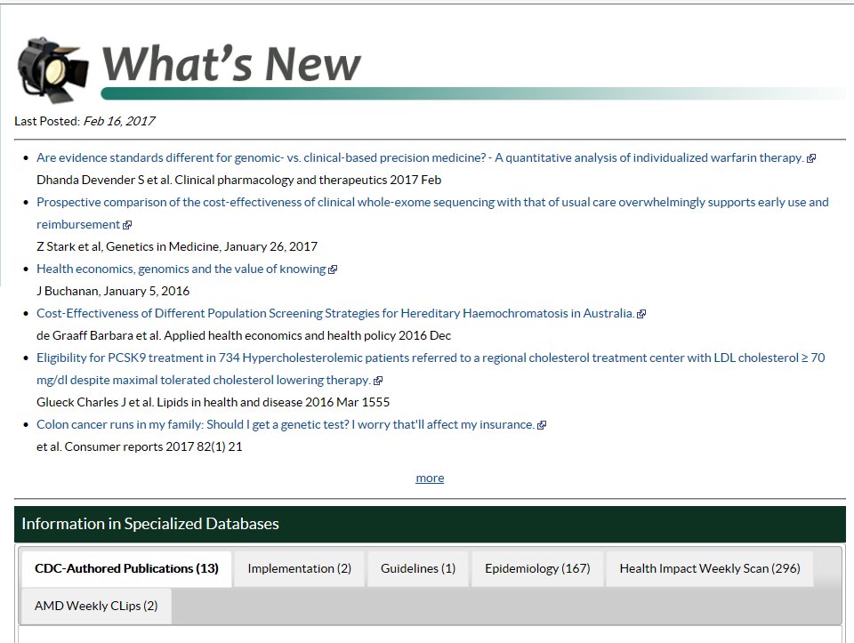 CDC_Genomics's tweet photo. Economics & Genomic Medicine: Check out #PHGKB for the latest information. #PrecisionDrugDevt https://t.co/DPDql3Rqy8 https://t.co/p7CZnslT6Y
