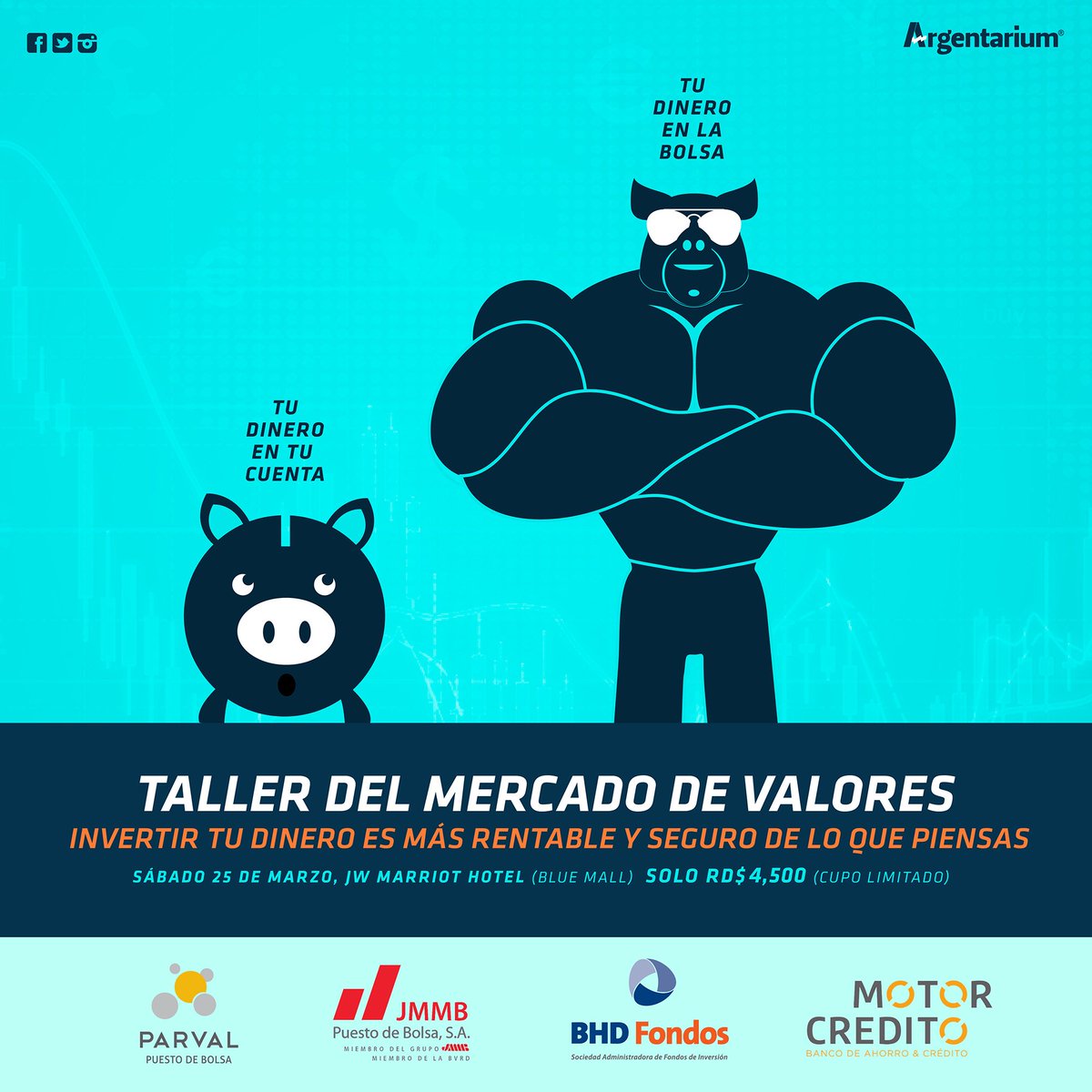 iArgentarium's tweet image. #Invitación | Invertir tu dinero es más seguro de lo que piensas. Descubre cómo hacerlo en nuestro 4to TMV.
Info: tmv.argentarium.com