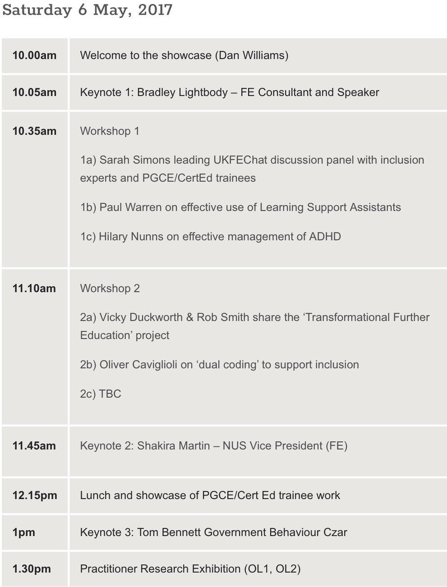 paulw_learn's tweet photo. The programme at this year's #FEshowcase @DerbyUniEd looks amazing. Some great speakers at an excellent venue! Check it out!
#Teach #Learn https://t.co/IS0smbj2RT