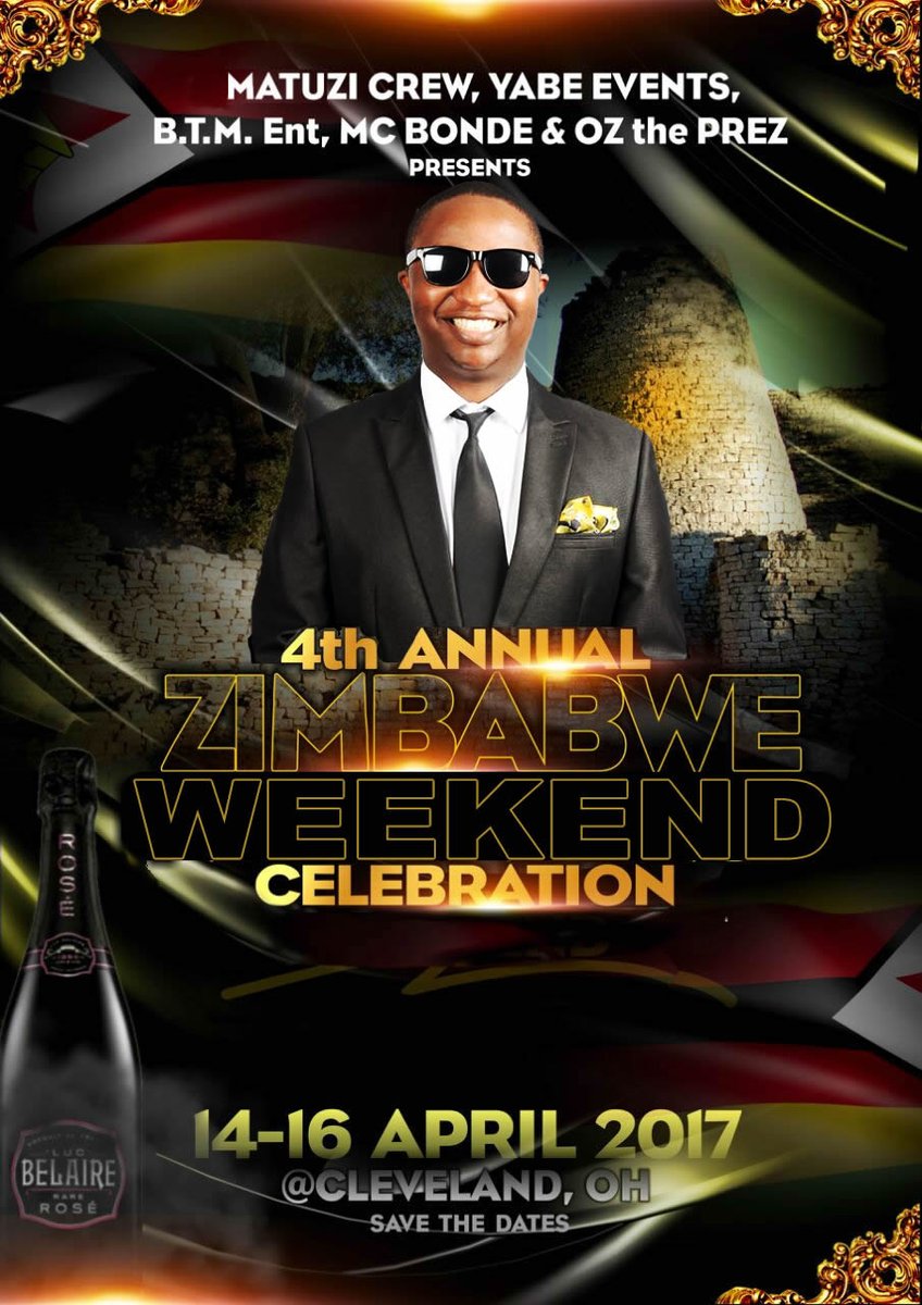 MCBonde1's tweet photo. #ZimbabweWeekend in #Cleveland #Ohio ---> Friday April 14th to Monday April 17th 2017!!! #SaveTheDate it will be an #Epic weekend. #Zimbabwe https://t.co/Rh6vORrERv