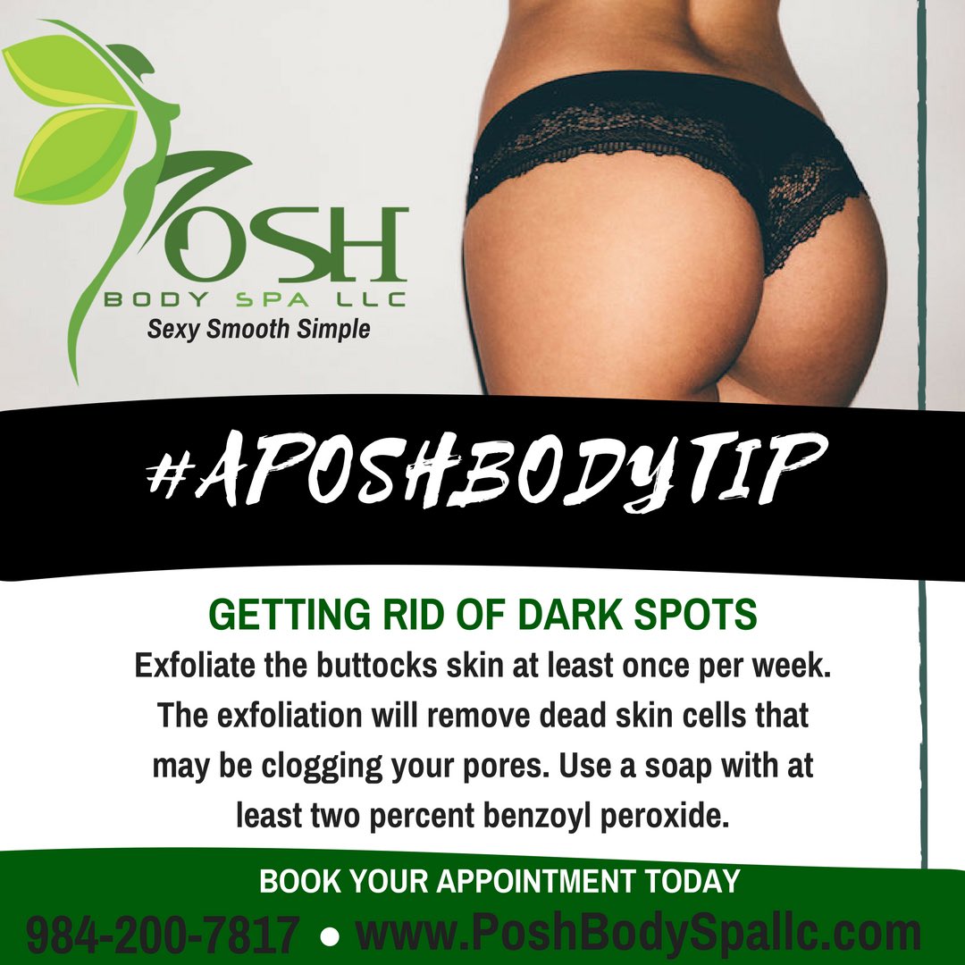 POSHBODYSPA's tweet photo. Here is #APOSHBODYTIP to help get rid of those Dark Spots on your Buttocks#buttenhancement #cellulitereduction #nonsurgicalbuttlift https://t.co/3STgVJPt9w