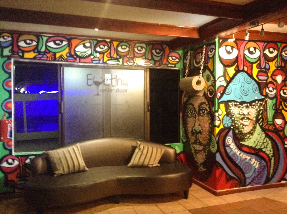 Latest mural at Eyethu Cellar Door, Soweto...and the beat goes on...AmaSweedi amaningi! #senzart911worldwide