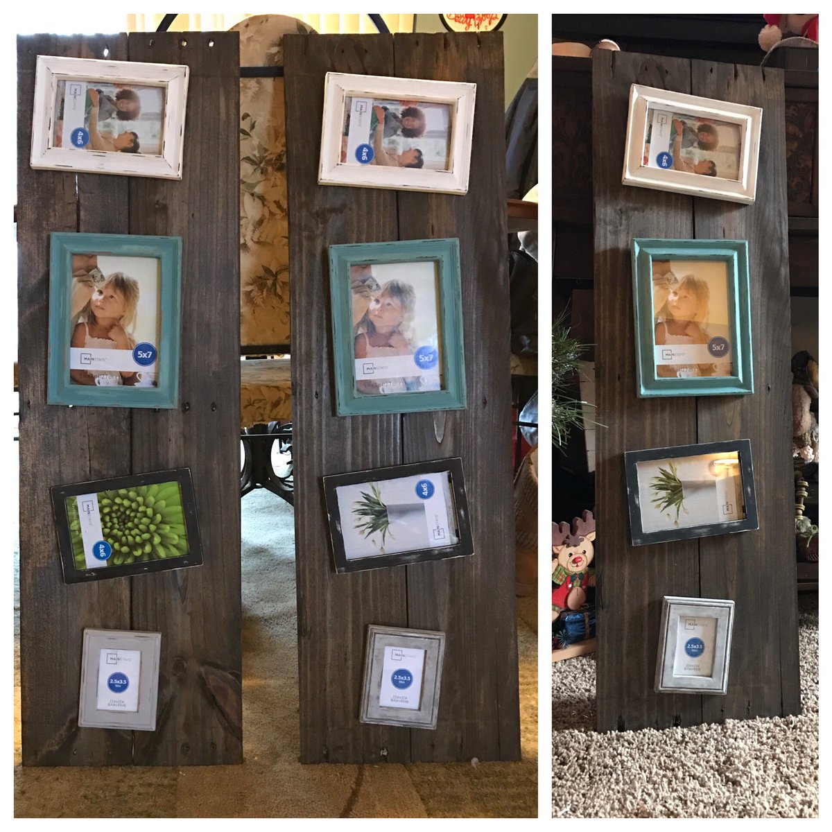 RillRustic's tweet image. I love the rustic look of these pallet photo collages, frames painted &amp;amp; distressed. Now in my shop!#palletcollage #etsyseller #gallerywall