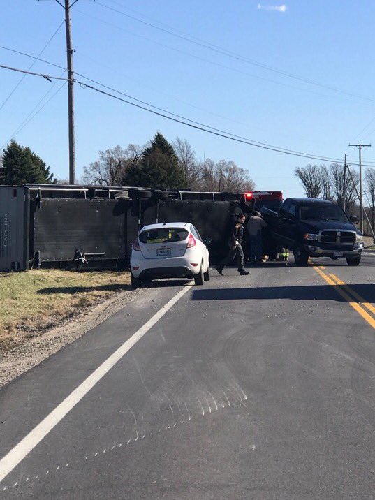 SDGNewsgroup's tweet photo. Rt 61 North of Plymouth was parially blocked due to high winds blowing over a trailer on Wednesday afternoon. https://t.co/6Ws14zHvEZ