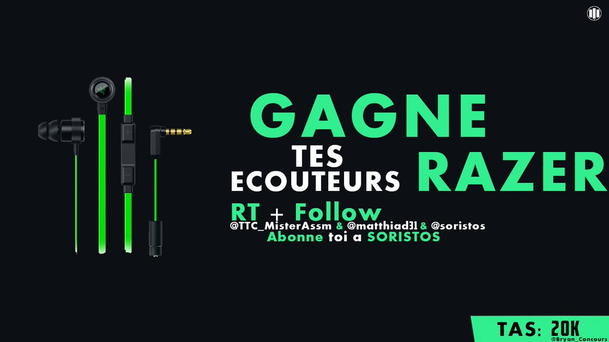 soristos's tweet image. ➡️ #Razer

🎁Ecouteur Razer Hammerhead Pro v2

🔸#RT &amp;amp; #Follow
▫@TTC_MisterAssm
▫@matthiad31

🔸Abonne toi: youtube.com/channel/UCdWv3… …

20k #YTB
