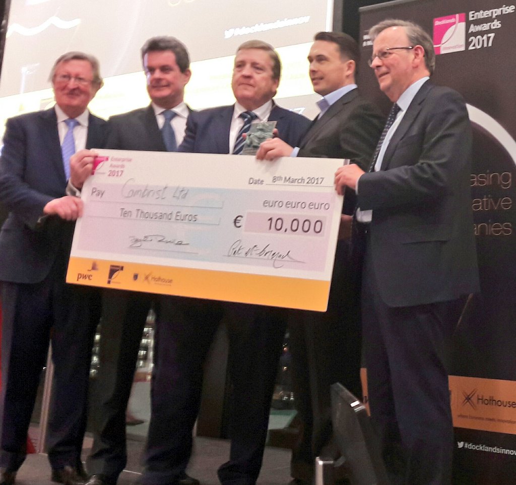 TUDublin_RI's tweet photo. Congratulations @Cambrist_Ltd winner of the #docklandsinnov Awards 2017 @DocklandsInnov @PwCIreland https://t.co/7QcScJrtOZ