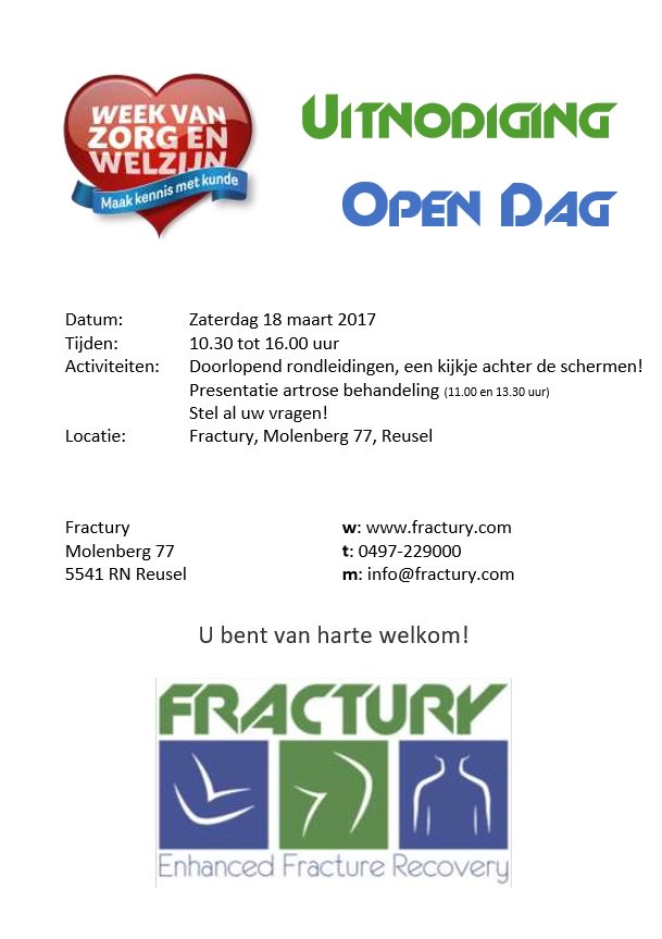 FracturyHolland's tweet photo. Een kijkje nemen achter de schermen tijdens @WeekZorgWelzijn? Zaterdag 18 maart ben je welkom bij @FracturyHolland. #artrose #botbreuk https://t.co/1q79WP2ehl