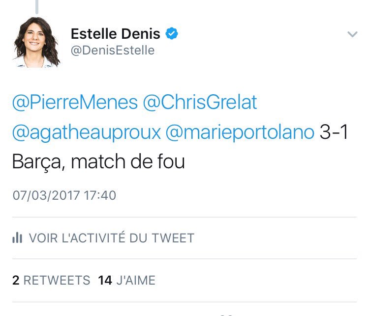 DenisEstelle's tweet photo. Hier, 17h40.... #avantque leresultatchange #autosatisfaction #FCBPSG https://t.co/zoALGYn8sa