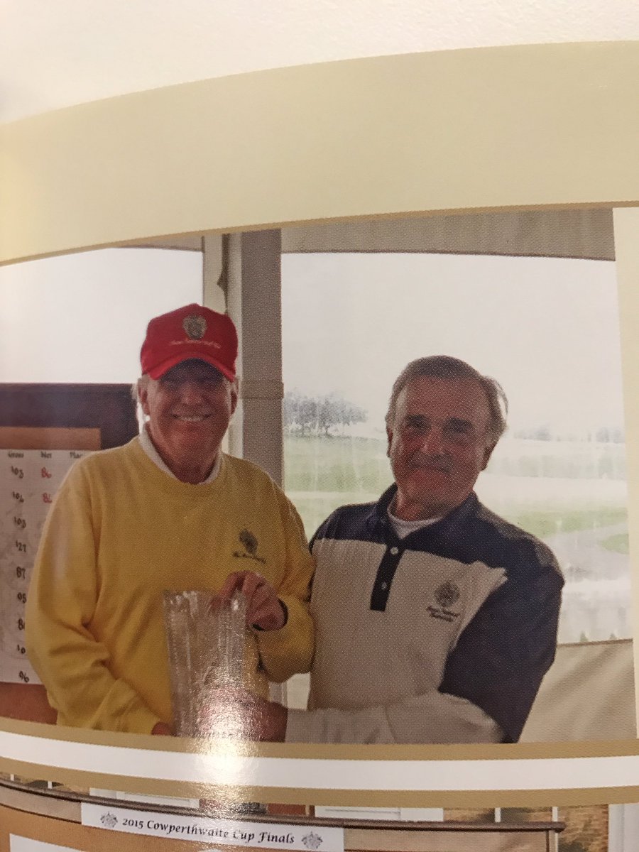 Fahrenthold's tweet image. Sales brochure for one of @realDonaldTrump's clubs. You might have won the tournament, but apparently he gets to hold the trophy.