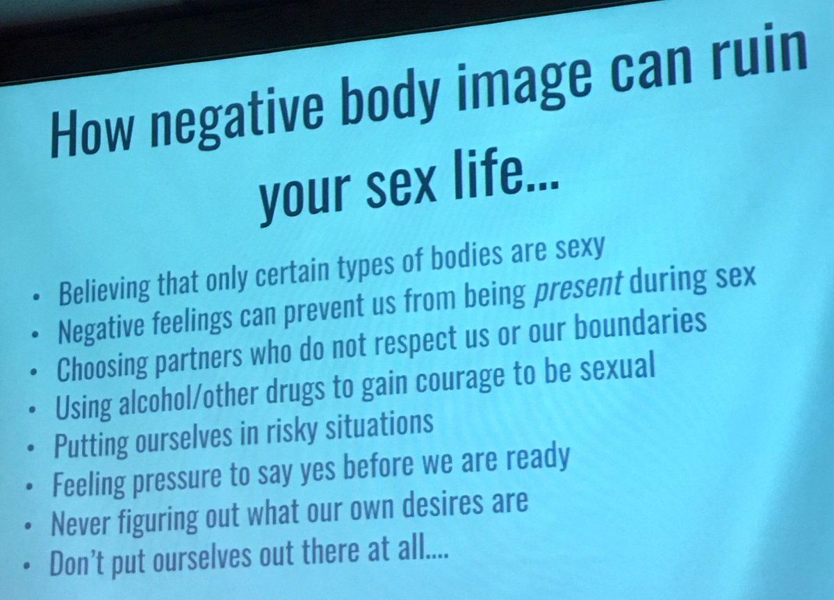 Sexperteam's tweet photo. Do y'all have any other shout outs to how negative body image can ruin your sex life? What do you do to combat that? #bodyimage #sex https://t.co/PEyhL6yFSl
