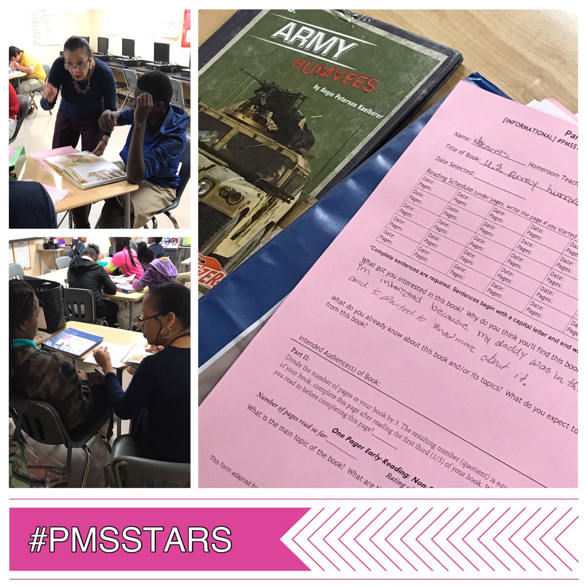 capriciousT's tweet photo. Mrs. B explaining setting, fig lang &amp; theme so that Ss can complete their one pagers! Thank you Mrs. B!! #pmsstars #literacy @keturah_howard https://t.co/ewZ2kq6qHG