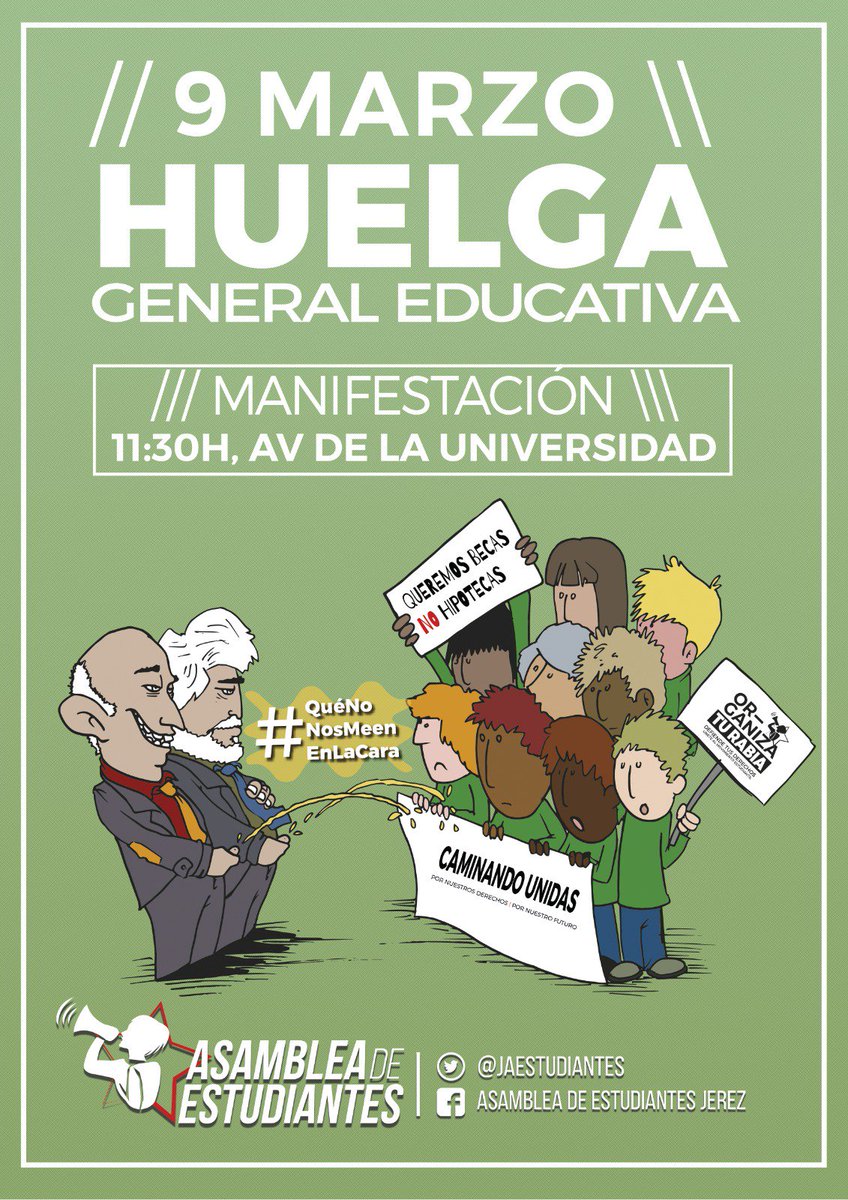 JAEstudiantes's tweet photo. ¡Mañana volvemos a las calles! No puedes faltar, a las 11:30H nos vemos en la puerta del Campus. Recuérdalo a tus compañerxs. https://t.co/EWSKUUZN4N