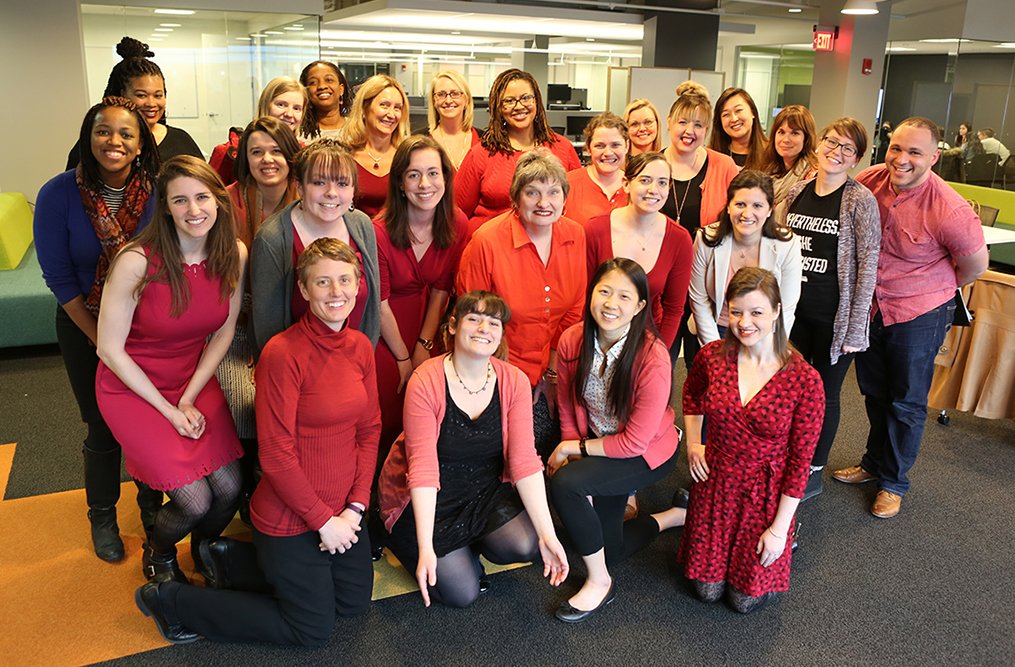 BridgespanGroup's tweet photo. Folks in the Bridgespan Boston office celebrating #InternationalWomensDay today! https://t.co/YdiWQ5S13r