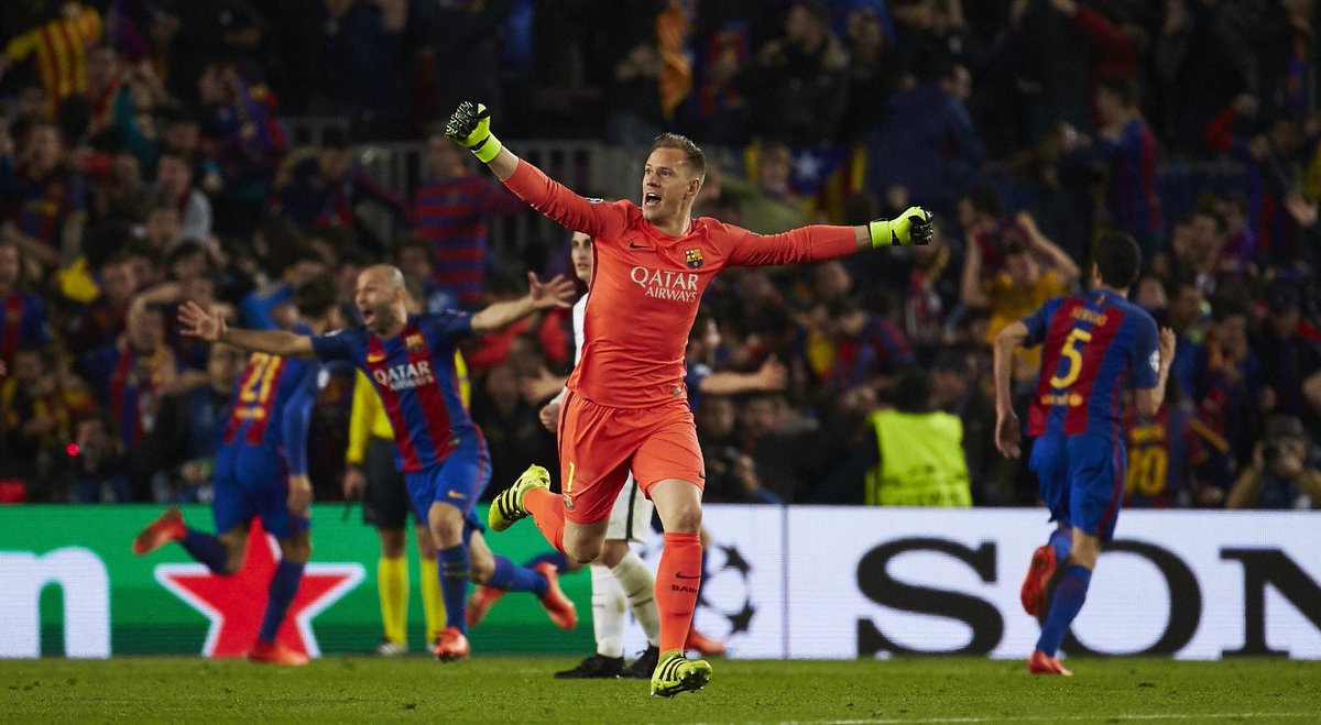 FiebreCule's tweet photo. Nos salvaste cuando pudiste y robaste el balón en el último minuto para fabricar la jugada del gol, GRACIAS TER STEGEN. https://t.co/d06l6POJG7