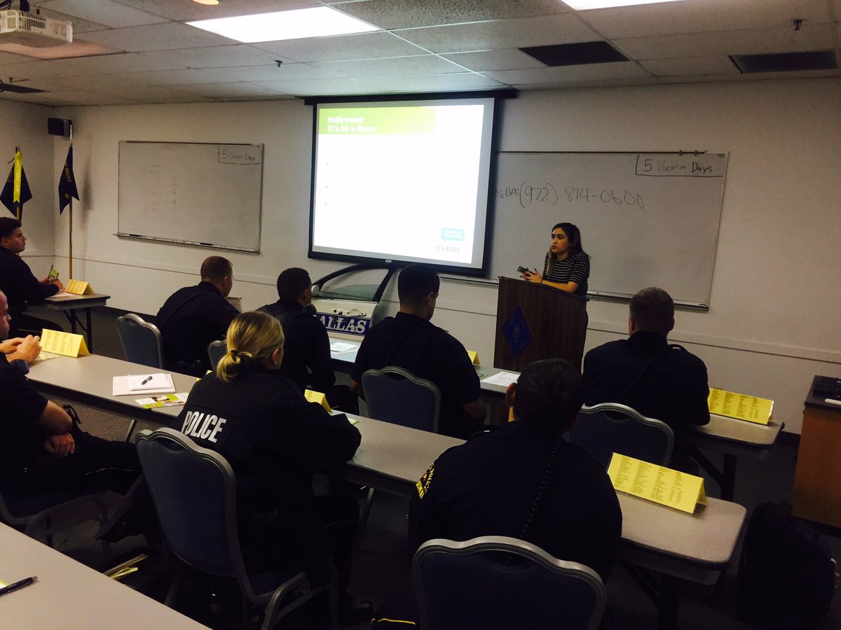 DPDAcademy's tweet photo. Thank you @MADDOnline for speaking to #DPDClass352 #trainingthebest #backtheblue @ChiefCotnerDPD @DPDCoffey @DallasPD @DPDRecruiting https://t.co/AThtfjxip5