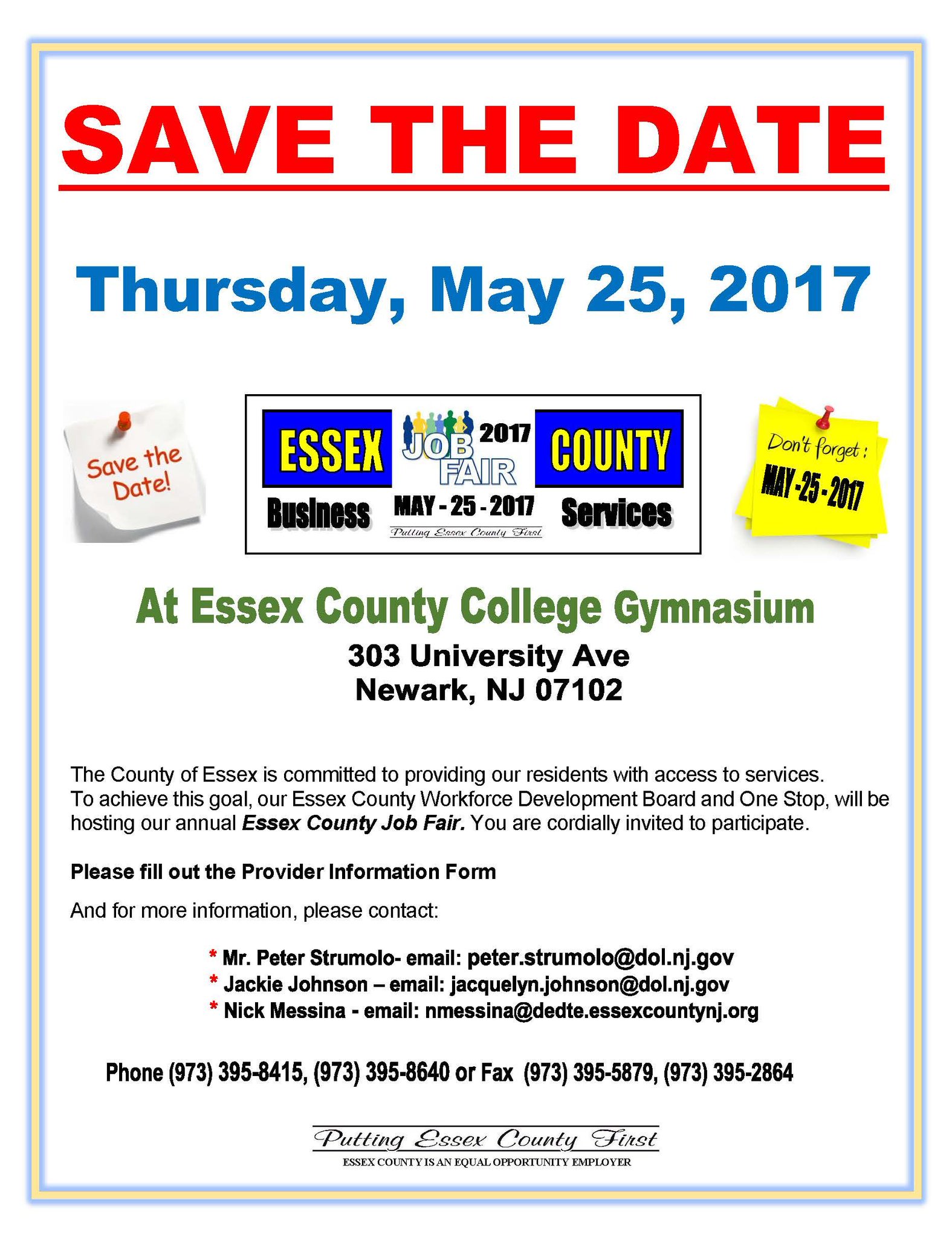 Bergen County WDB on Twitter "Essex County Job Fair on May 25, 2017