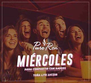 :: HORA FELIZ DE MIÉRCOLES :: 6 a 10 pm 
Donde pasas los mejores momentos con tus amigos en Puro Ron 
Toñas , clásicas y Frost a 25 córdobas