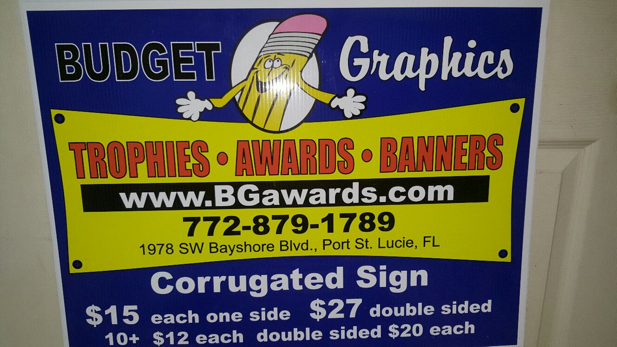 Corrugated Sign Specials! 
Call for different sizes: 772-879-0048