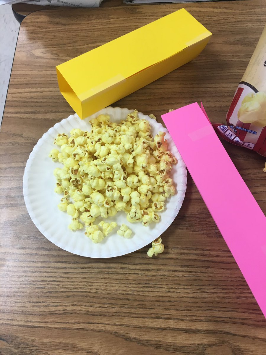 LBrookePowers's tweet photo. Popcorn to study volume today cheetos tomorrow for @Mathalicious Cheeto goes crunch...just living the dream #mathschat #mtbos https://t.co/vcZ7qjHyw1