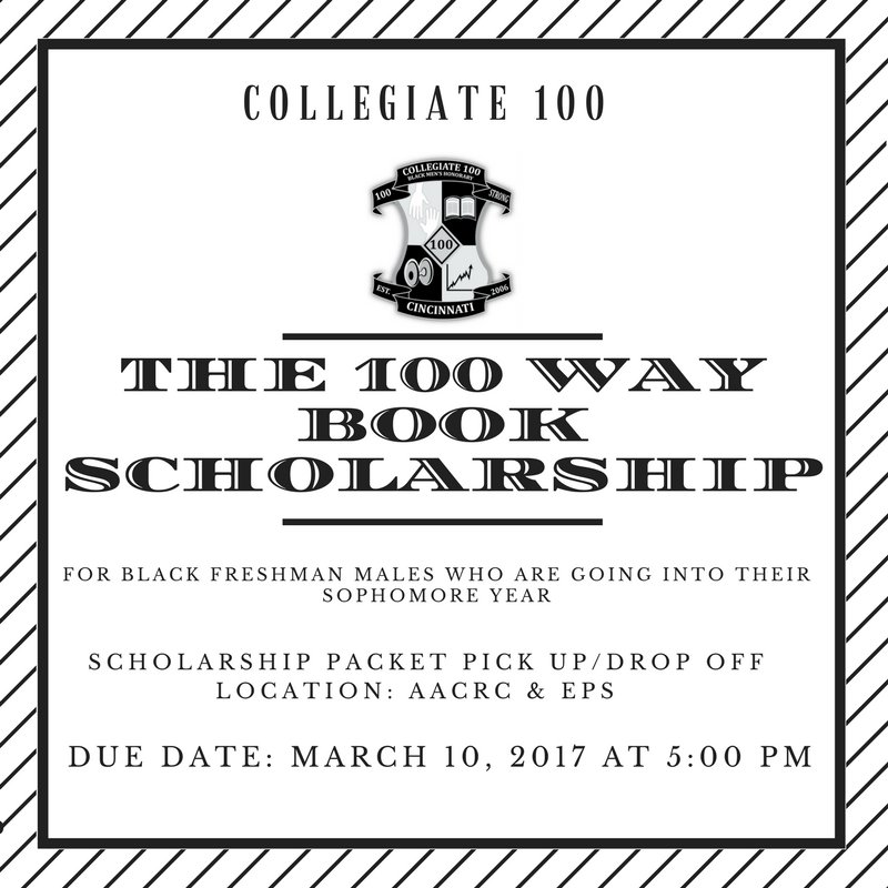 .<a href="/C100_UC/">UC Collegiate 100</a> will be giving out two $200 scholarship to freshmen males. For more info pick up an application in the AACRC or <a href="/UC_EPS/">UC Ethnic Programs</a>!