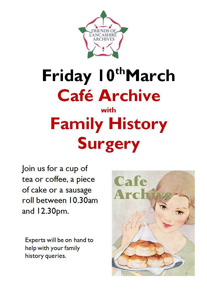 An interesting event for family history researchers is being held at the Lancashire Archives, Bow lane, Preston on Friday 10th March.